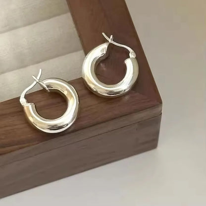 925 Sterling Silver Frosting Hoop Earrings