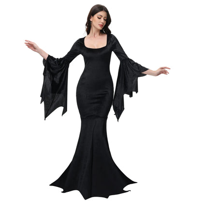 Halloween Morticia Adams Primate Black Adams Family Dress