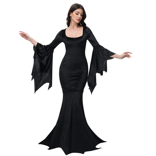 Halloween Morticia Adams Primate Black Adams Family Dress