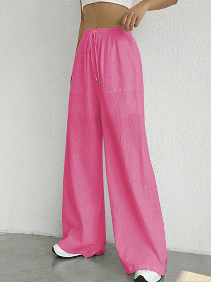 Drawstring Wide Leg Pants