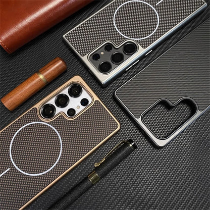 Luxury Carbon Fiber Samsung Magnetic Case Cover
