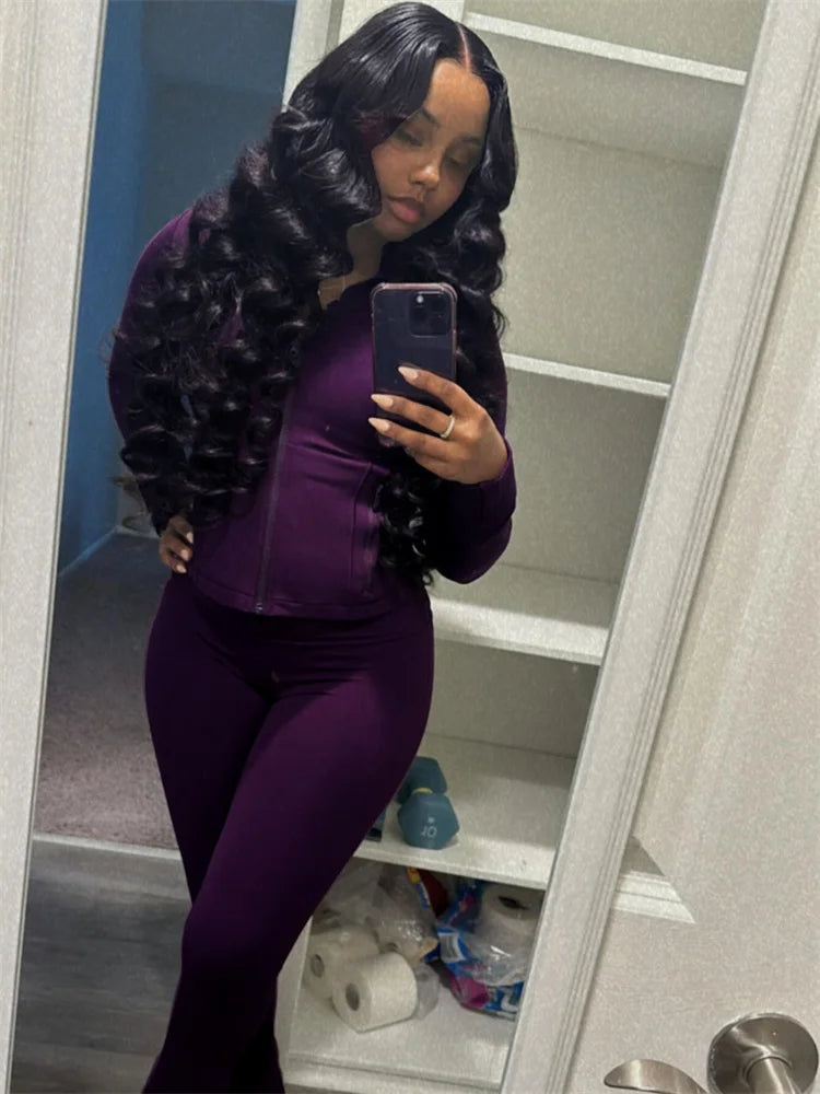 Conjuntos deportivos elegantes de manga larga