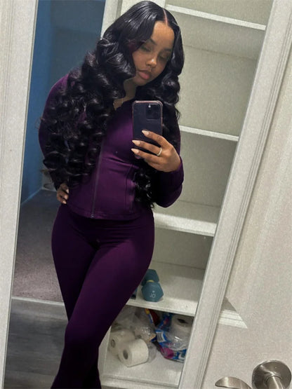 Conjuntos deportivos elegantes de manga larga