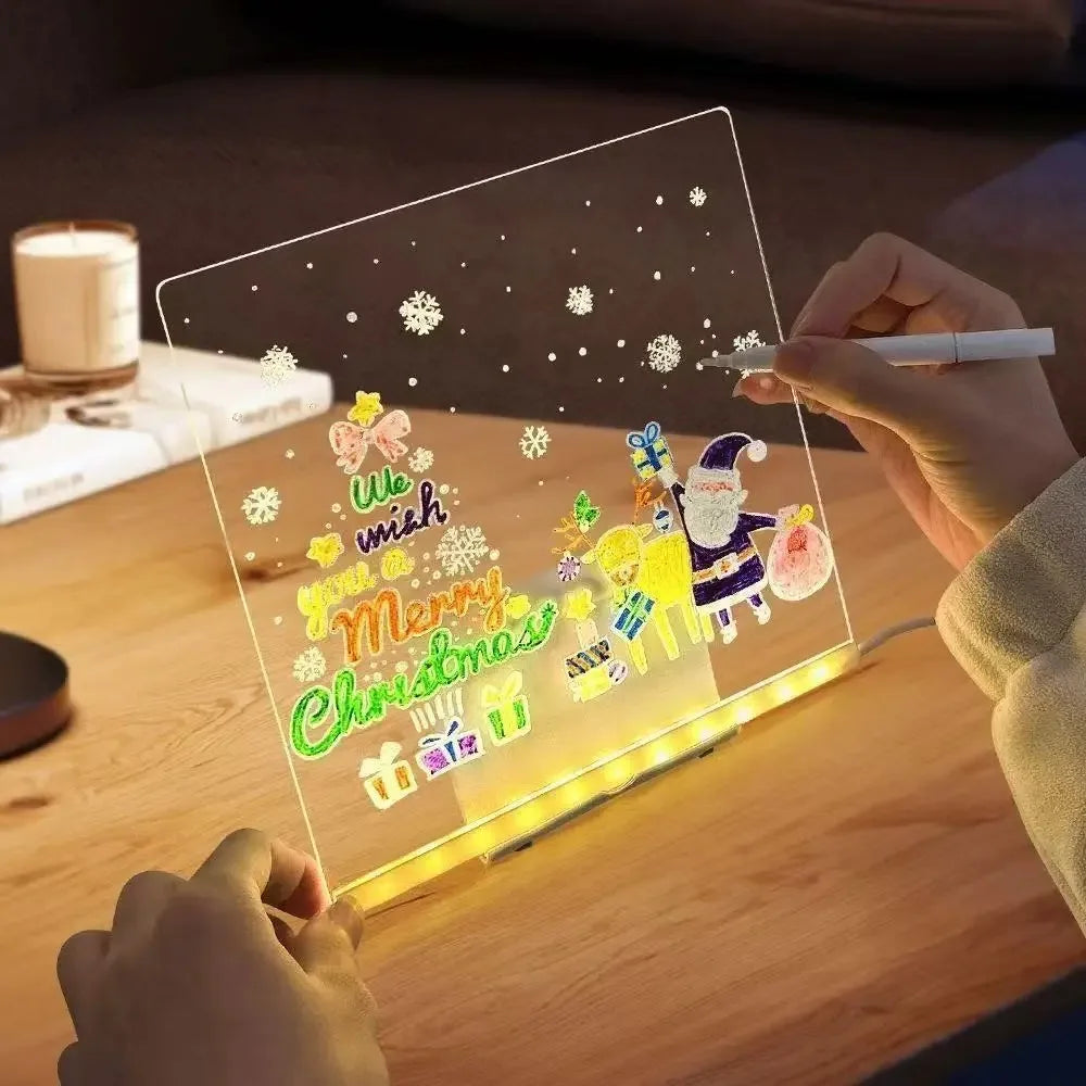 Magic LCD Tablet with Night Light LED Note Board