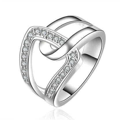 925 Sterling Silver Geometry AAAAA Zircon Ring