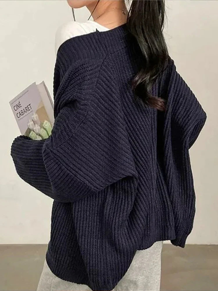 Korean Loose Pullover Knitwear Autumn Winter Cardigan Sweater