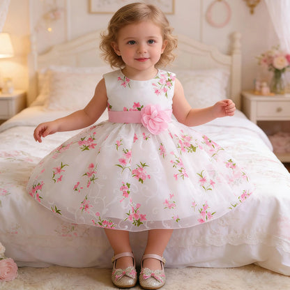 Baby Girls 1 Year Flowers Baptism Dress