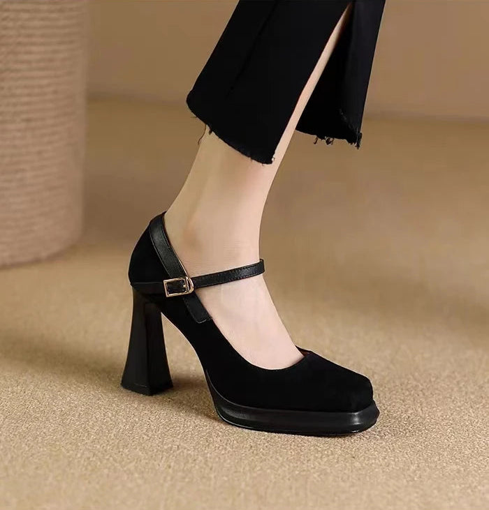 Sexy super high-heeled ankle-attached platform high-heeled shoes