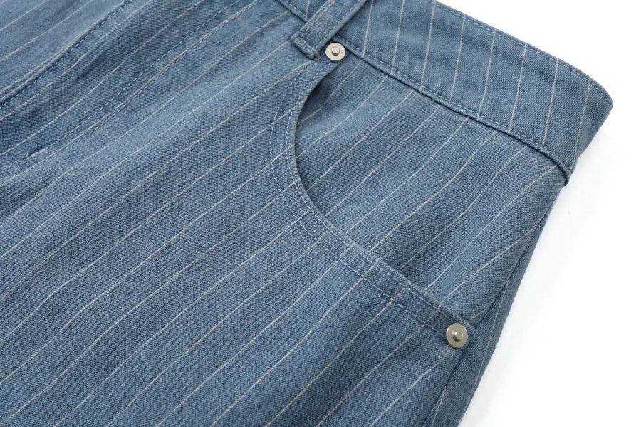 falda vaquera de rayas diplomáticas