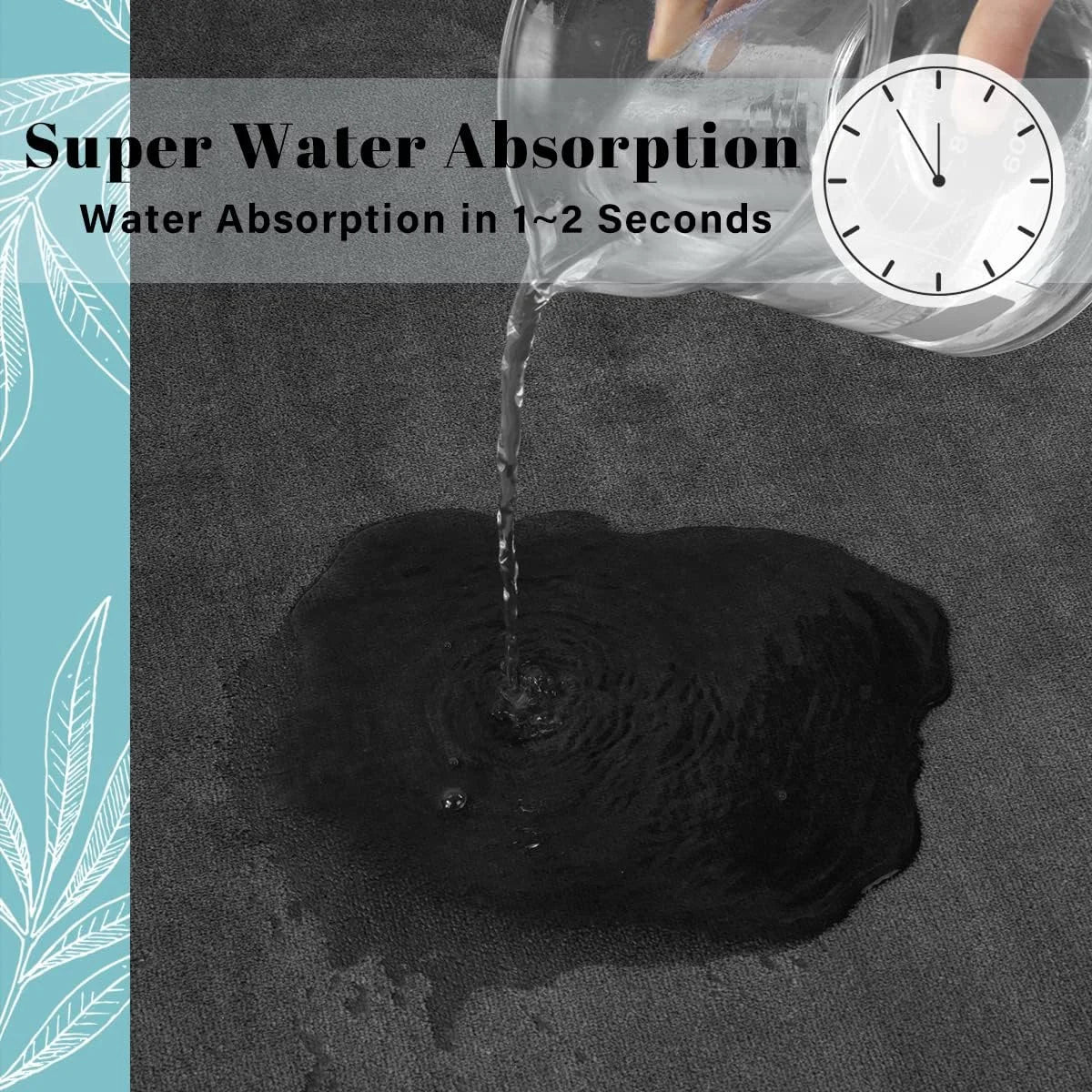 Super absorbent velvet bathroom floor mat