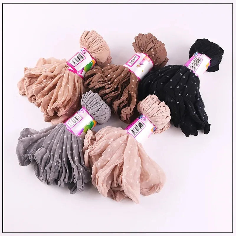 Black Dot Transparent Ultra-thin Crystal Silk Socks