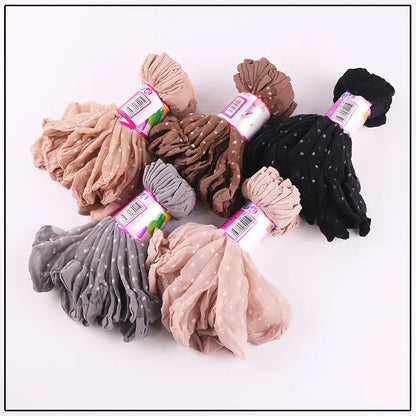 Black Dot Transparent Ultra-thin Crystal Silk Socks