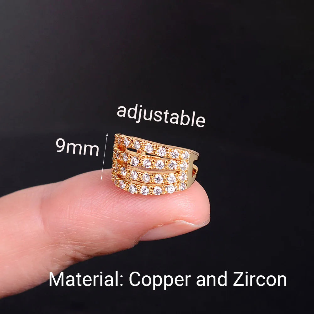 Geometry Crystal CZ  Leaf Clip Earring