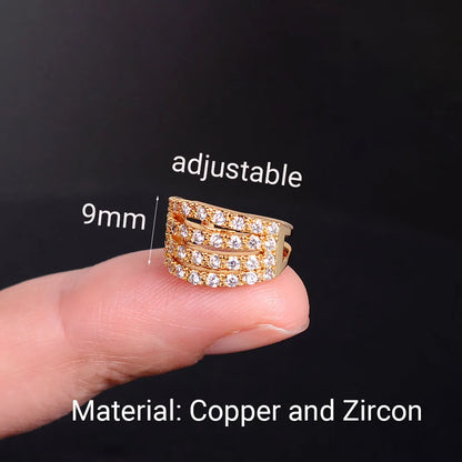 Geometry Crystal CZ  Leaf Clip Earring