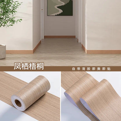 1 Roll Thickened Imitation Wood Grain Skirting