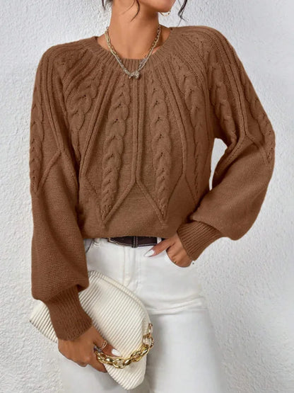 Elegant Casual Knitted Hoodie Thickened Warm Commuting Thread Sweater