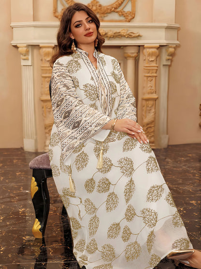 Red Islamic with Gold Detailing Ideal Abayas