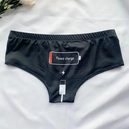 Funny Print Sexy Low Waist Sports Cotton Fitness Sex Lingerie