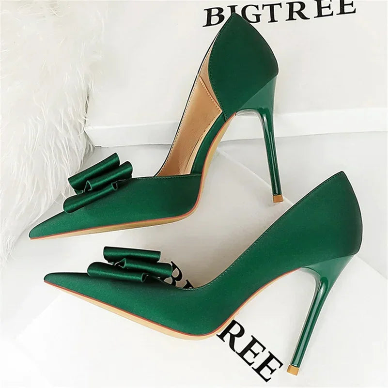 High Heels Silk Satin Shoes