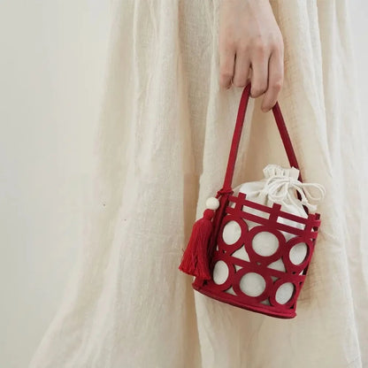 Candy Bags Red Chinese Style Felt Handbag