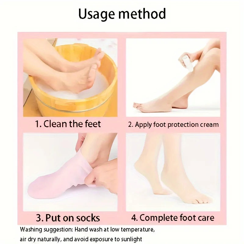 2 Pack Moisturizing Silicone Gel Socks