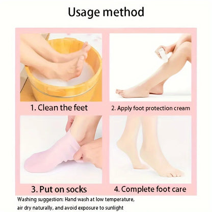 2 Pack Moisturizing Silicone Gel Socks