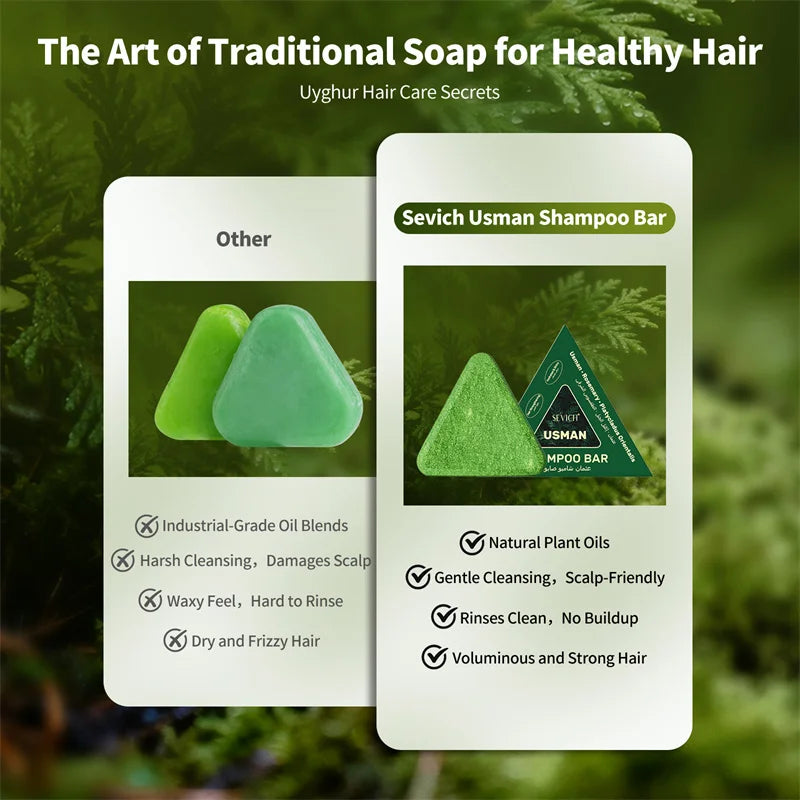 120g Usman Grass Herbal Shampoo Soap Hair Loss Treat Hair Growth Hair Care