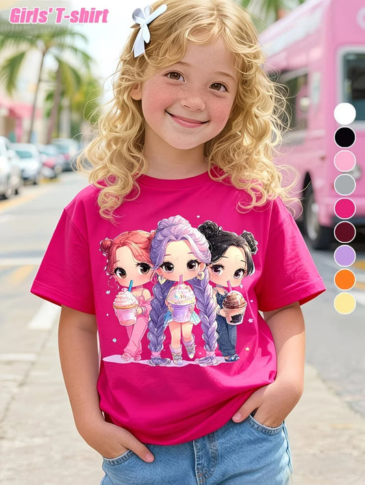 Kpop Popular Cartoon Print Shirt