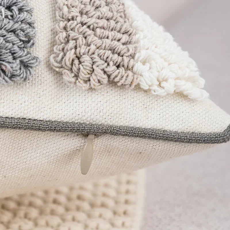 Boho Loop Pillowcases Grey Beige Pillowslip