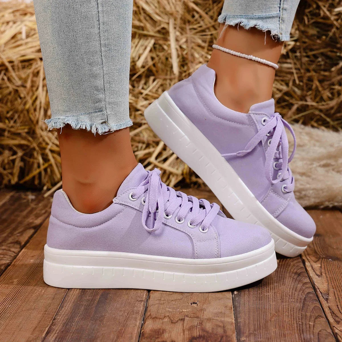 Casual Lace Up Platform Tennis Sport Sneakers