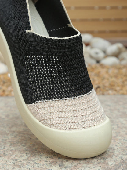 Retro Dual-tone Slip-on Breathable Soft Shoes