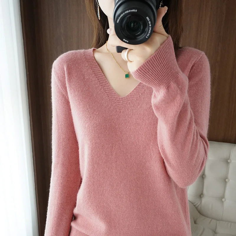 Cashmere V-neck Pullover