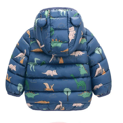 Winter Warm Down Coats Boys Girls Thin Zipper 1-6 Years Jackets