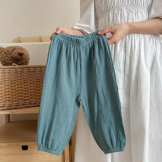 9m-6y Kids Clothing Summer Thin Solid Color Pants