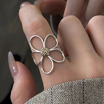 925 Sterling Silver Geometry Crystal Ring
