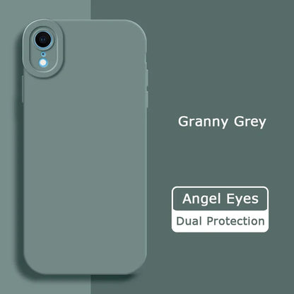 Angel Eyes Liquid Silicone Phone Case for iPhone X XR XS Max Full Protective Soft Waterproof Mobile Cover