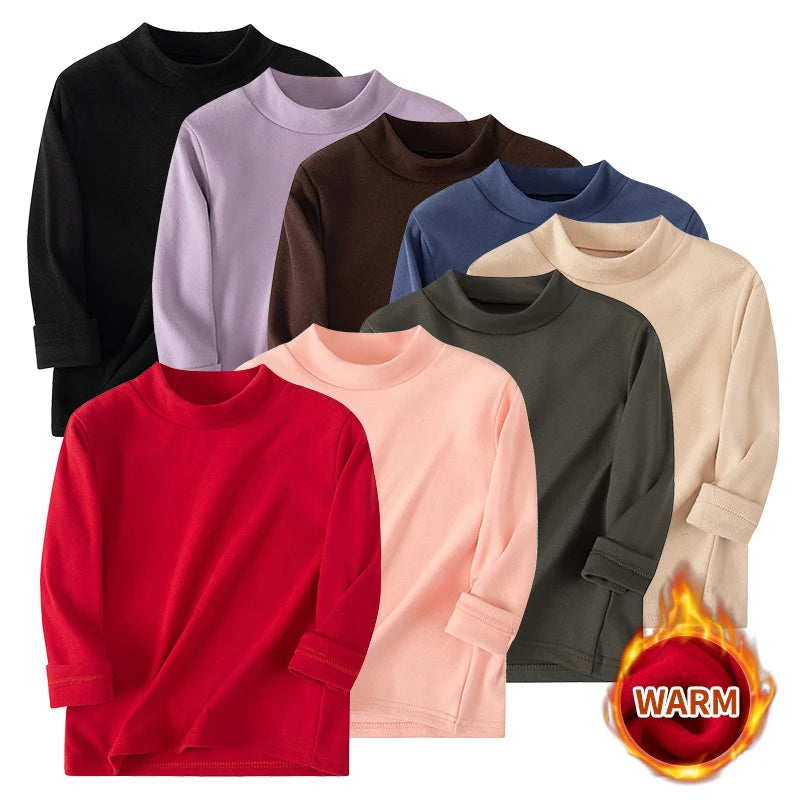 1/2/3piece Autumn And Winter Thick Base Shirt Warm Mid Neck Hoodie