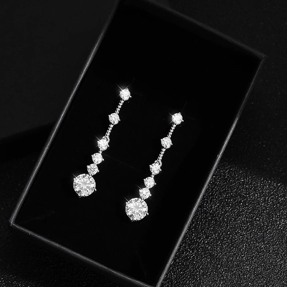 DANA 3ct a Pair Diamond Long Tassel Earring