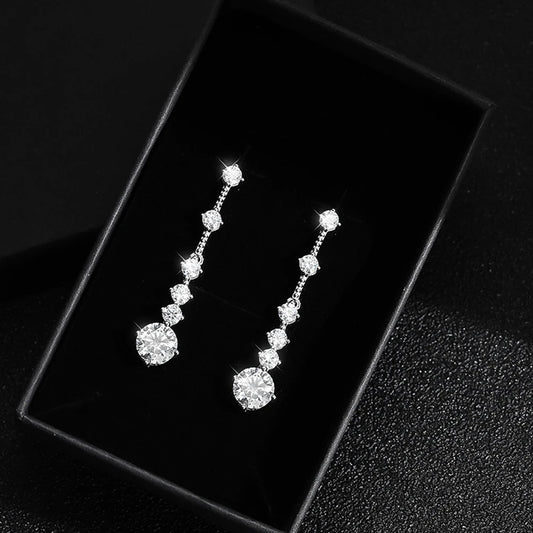 DANA 3ct a Pair Diamond Long Tassel Earring