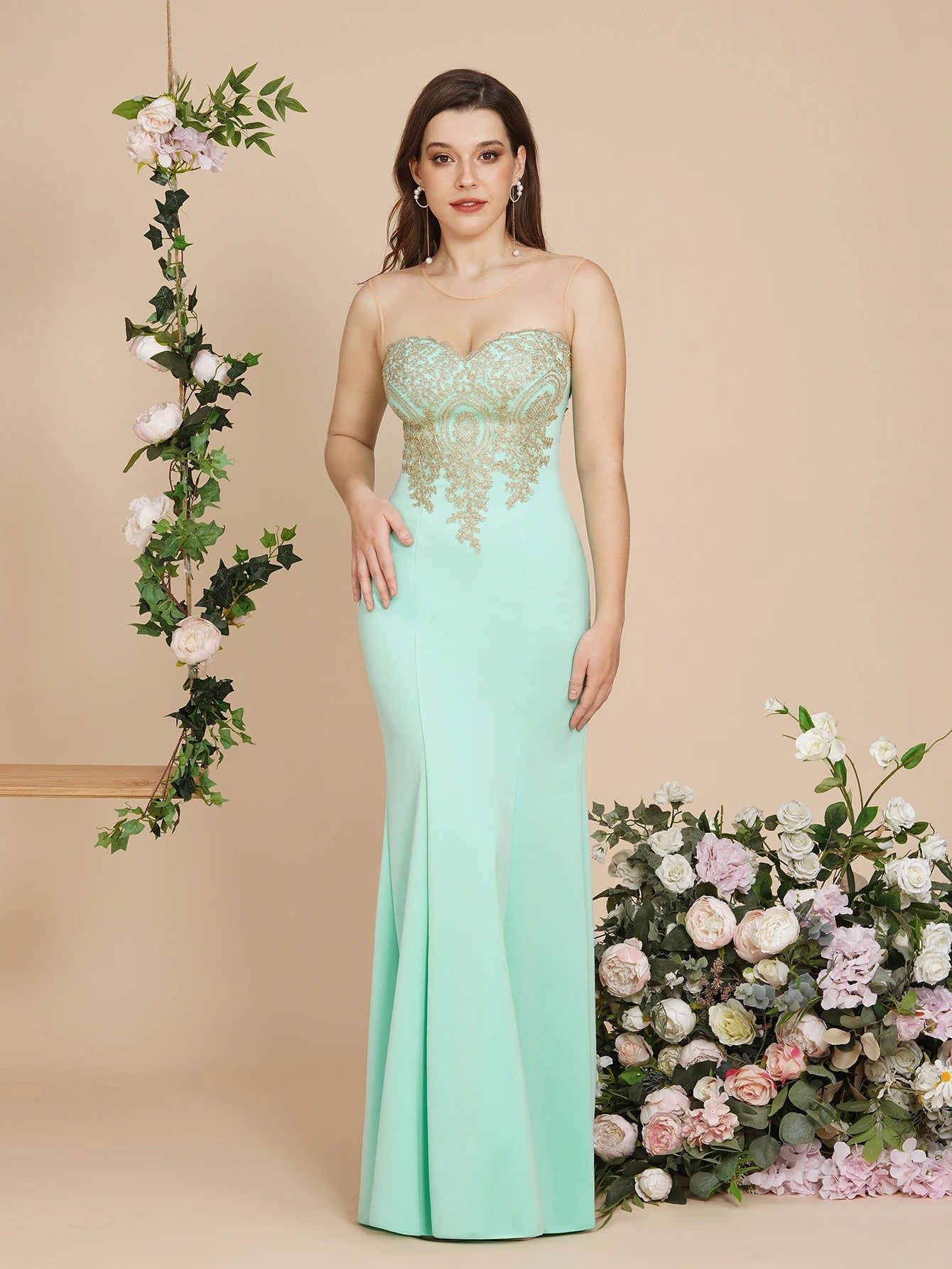 Elegant Mermaid Sweetheart Illusion Dress