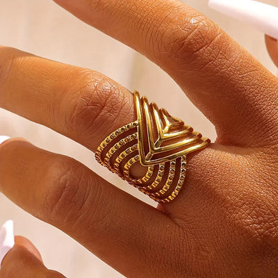 Stainless Steel  Unique Open Ring