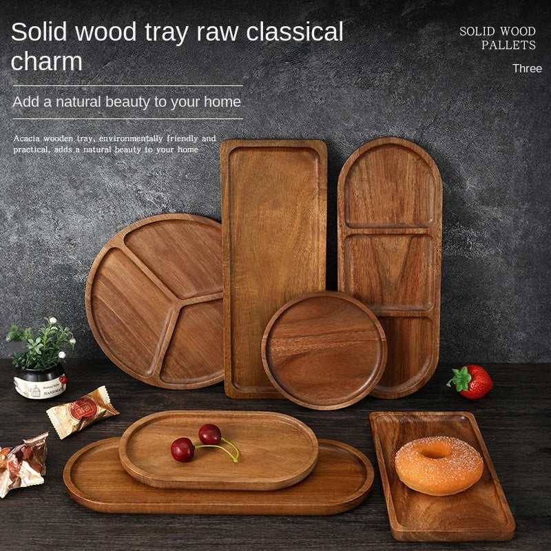 Japanese solid wood fruit plate