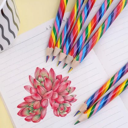 4 Color Concentric Rainbow Pencil Wooden Bulk Rainbow Pencil