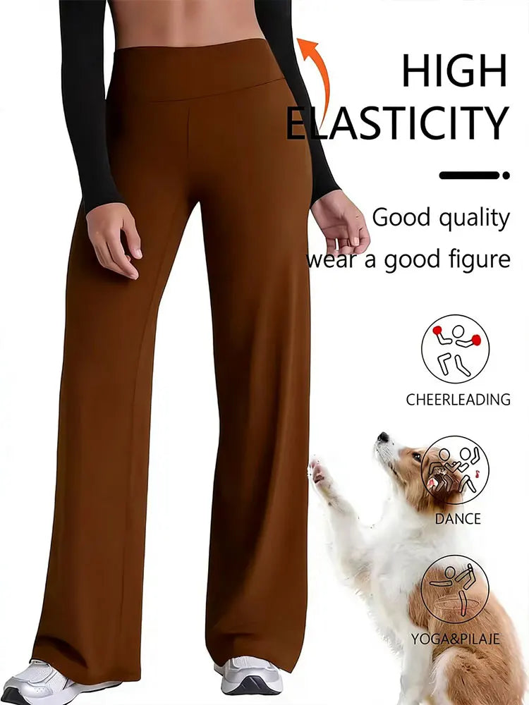 Straight Leg Mid Waist Yoga Running Sport Pants