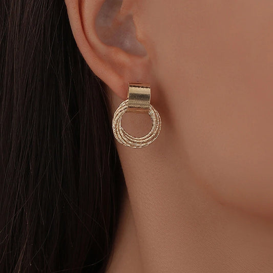 DANA Vintage Metal Round Drop Earrings