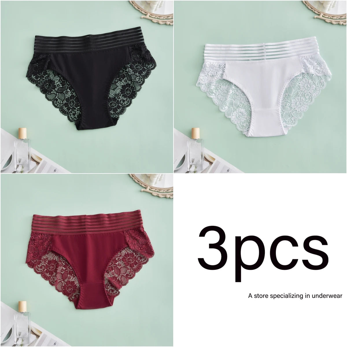 S-4XL plus size 3PCS sexy lace Lingerie
