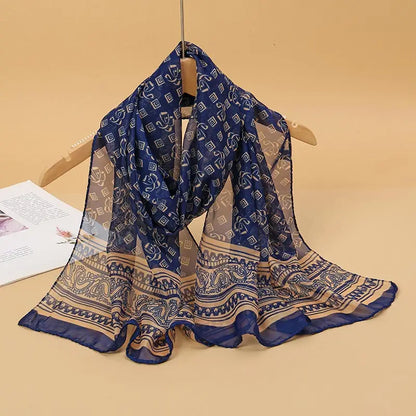 Chiffon Long Silk Scarf Turban