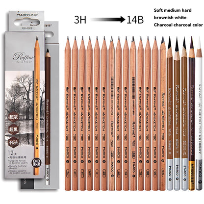 5/6/7/12 PCS Charcoal Graphite Sketch Pencils Set