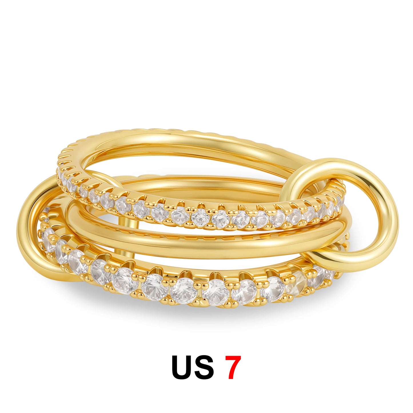DANA Zirconia Gold Plated Rings Set