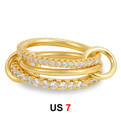 DANA Zirconia Gold Plated Rings Set